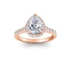 3 Ct Pear Lab Diamond & .41 Ctw Diamond Pavé Halo Engagement Ring