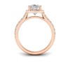 3 Ct Pear Lab Diamond & .41 Ctw Diamond Pavé Halo Engagement Ring