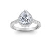 3 Ct Pear Lab Diamond & .41 Ctw Diamond Pavé Halo Engagement Ring