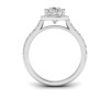 3 Ct Pear Lab Diamond & .41 Ctw Diamond Pavé Halo Engagement Ring