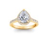 2.5 Ct Pear Moissanite & .41 Ctw Diamond Pavé Halo Engagement Ring