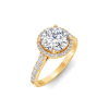 1.41 Ctw Round CZ Pavé Halo Engagement Ring
