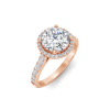 2.41 Ctw Round CZ Pavé Halo Engagement Ring
