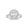 2 Ct Round Moissanite & .41 Ctw Diamond Pavé Halo Engagement Ring