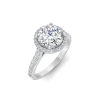 2 Ct Round Moissanite & .41 Ctw Diamond Pavé Halo Engagement Ring