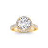 2.41 Ctw Round CZ Pavé Halo Engagement Ring