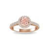 1 Ct Round Morganite & .41 ctw Diamond Pavé Halo Engagement Ring