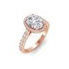 1.41 Ctw Oval CZ Pavé Halo Engagement Ring