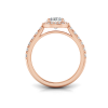 1.41 Ctw Oval CZ Pavé Halo Engagement Ring