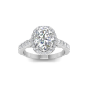 2 Ct Oval Moissanite & .41 Ctw Diamond Pavé Halo Engagement Ring