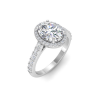 1.41 Ctw Oval CZ Pavé Halo Engagement Ring
