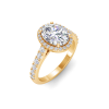 1.41 Ctw Oval Diamond Pavé Halo Engagement Ring