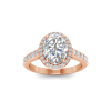 2.45 Ctw Oval CZ Pavé Halo Engagement Ring