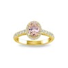 1 Ct Oval Morganite & .40 ctw Diamond Pavé Halo Engagement Ring