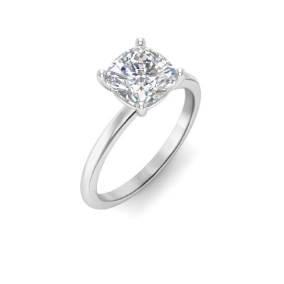 2 Ct Cushion Lab Diamond Solitaire Ring