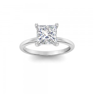 2 Ct Princess Lab Diamond Solitaire Ring
