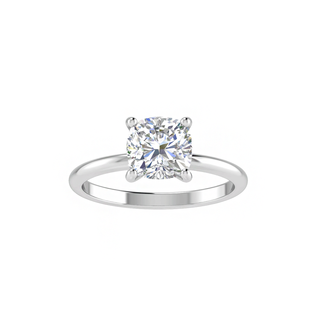1.5 Ct Cushion Lab Diamond Solitaire Engagement Ring