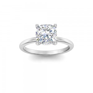2 Ct Cushion Lab Diamond Solitaire Engagement Ring