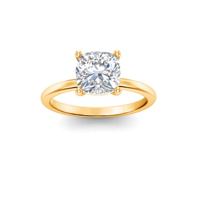 4 Ct Cushion Lab Diamond Solitaire Engagement Ring