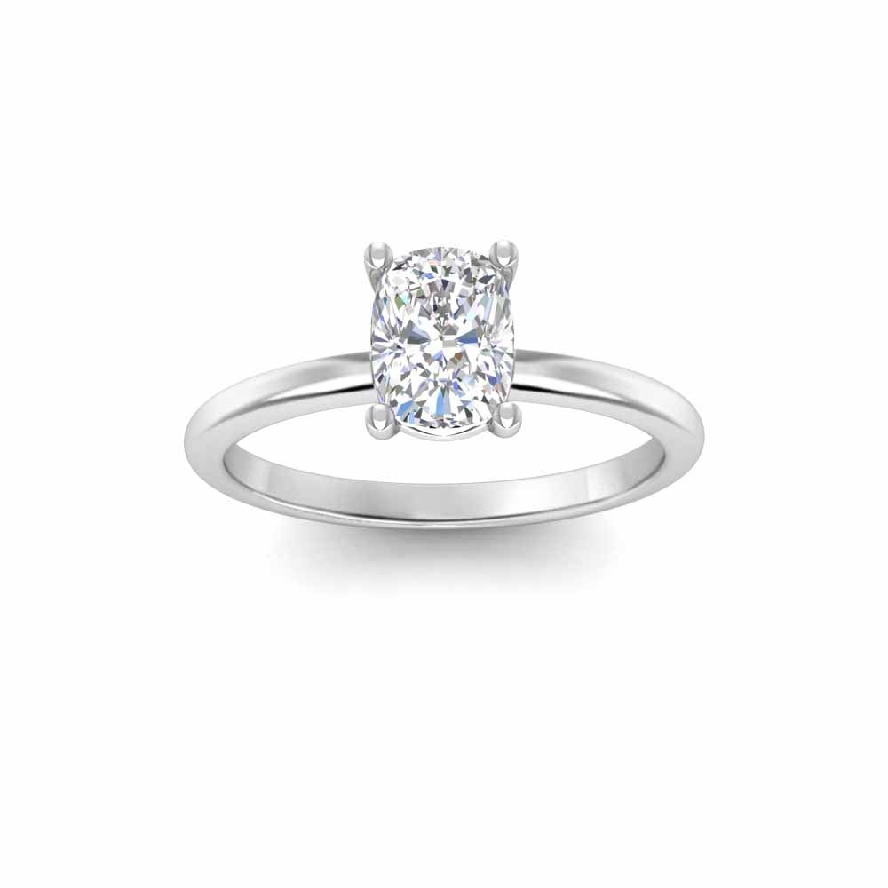 1 Ct Elongated Cushion Diamond Solitaire Engagement Ring
