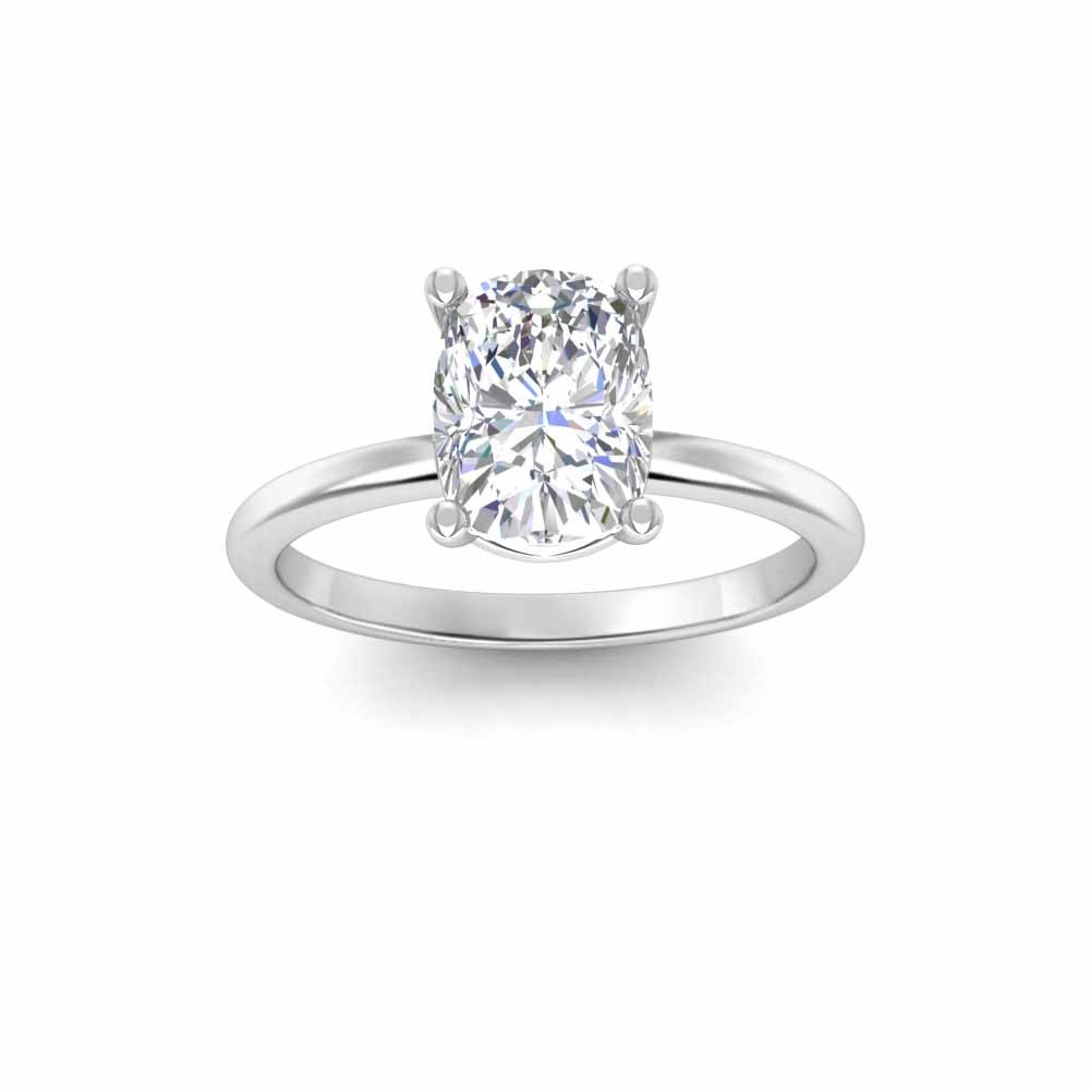 2 Ct Elongated Cushion Diamond Solitaire Engagement Ring