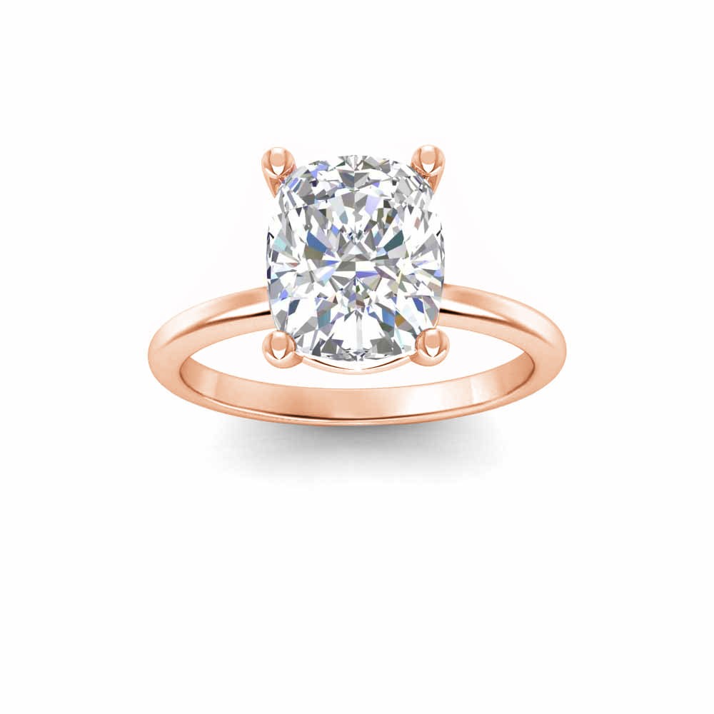 3 Ct Elongated Cushion CZ Solitaire Engagement Ring