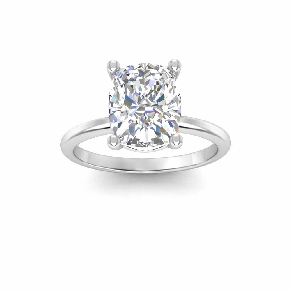 3 Ct Elongated Cushion Lab Diamond Solitaire Engagement Ring