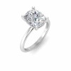 3 Ct Elongated Cushion Lab Diamond Solitaire Engagement Ring