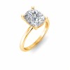 4 Ct Elongated Cushion Lab Diamond Solitaire Engagement Ring