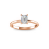 .75 Ct Emerald Diamond Solitaire Engagement Ring