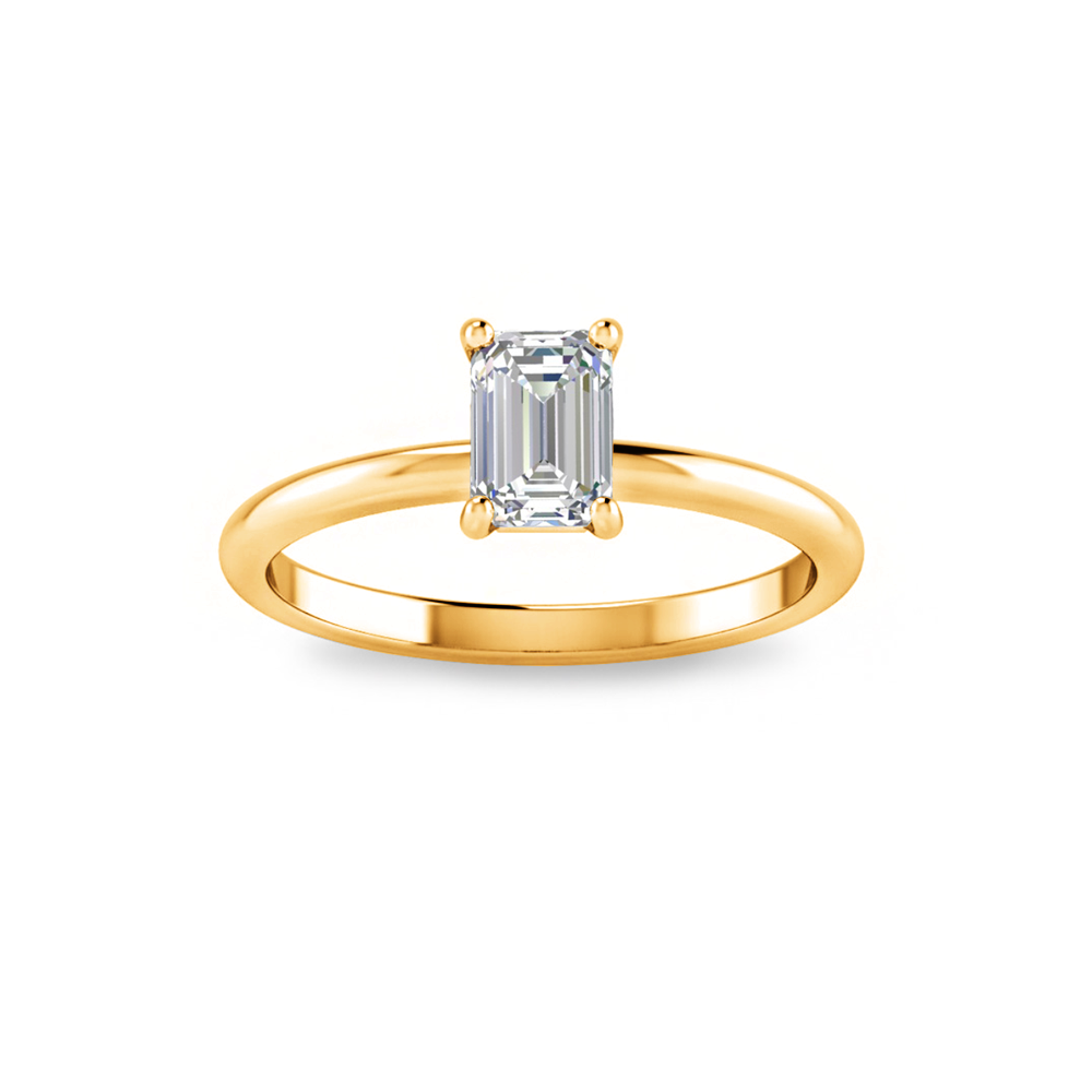 .75 Ct Emerald CZ Solitaire Engagement Ring
