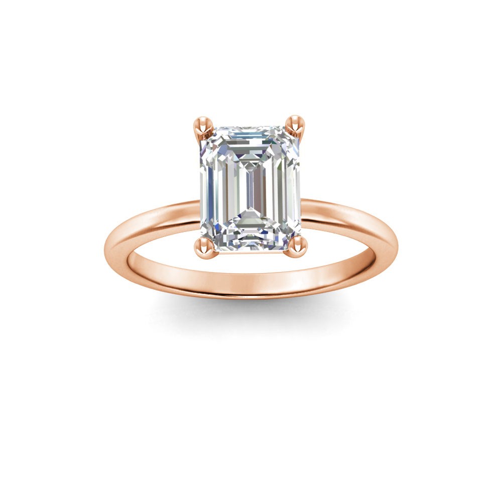 2 Ct Emerald Lab Diamond Solitaire Engagement Ring