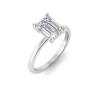 1.5 Ct Emerald Diamond Solitaire Engagement Ring
