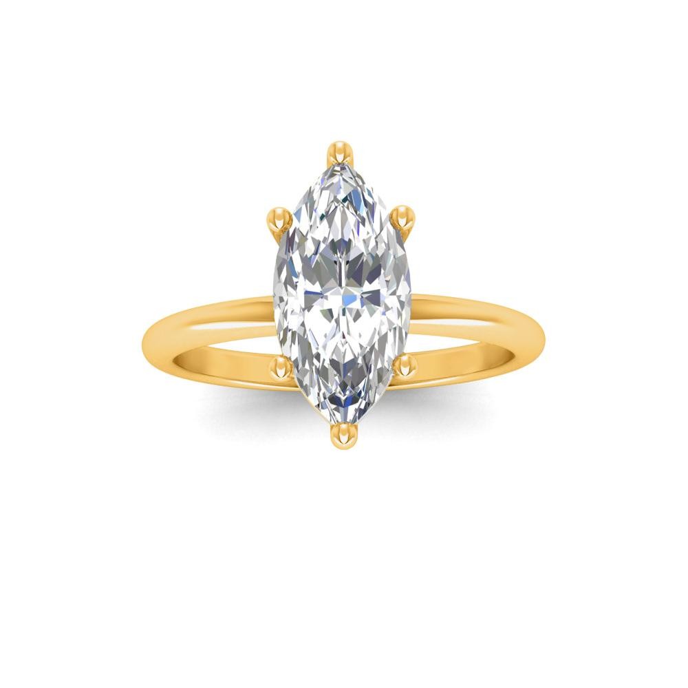2 Ct Marquise Lab Diamond Solitaire Engagement Ring