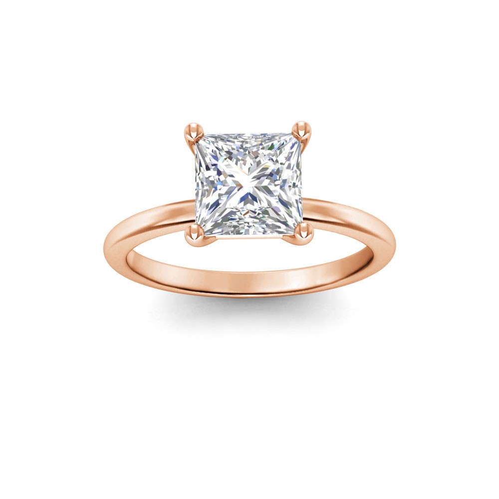 3.5 Ct Princess Lab Diamond Solitaire Engagement Ring