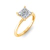 4 Ct Princess Lab Diamond Solitaire Engagement Ring