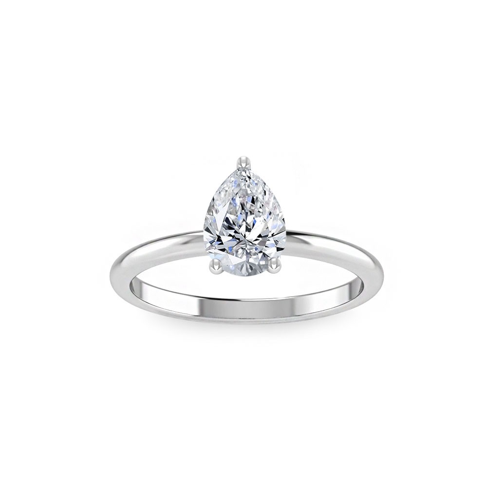 1 Ct Pear Lab Diamond Solitaire Engagement Ring