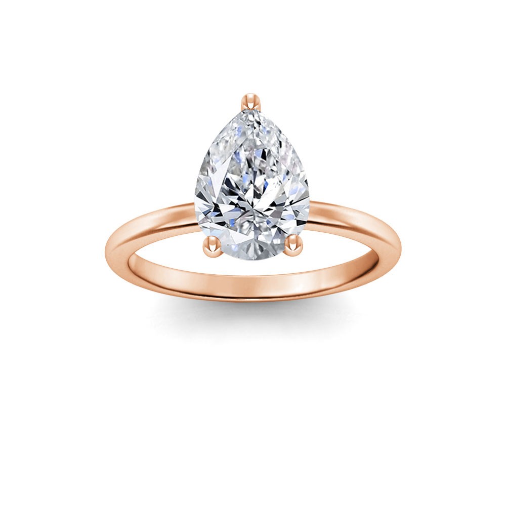 3 Ct Pear Lab Diamond Solitaire Engagement Ring