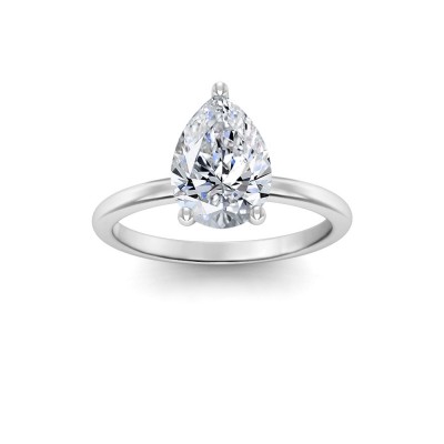 2 Ct Pear Lab Diamond Solitaire Engagement Ring
