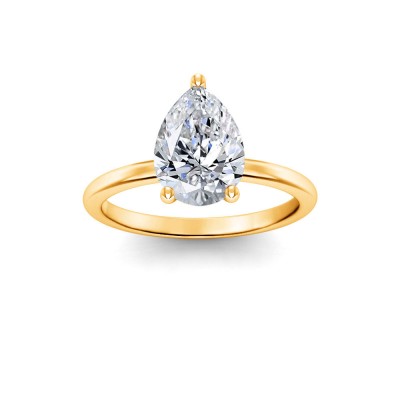 3.5 Ct Pear Lab Diamond Solitaire Engagement Ring