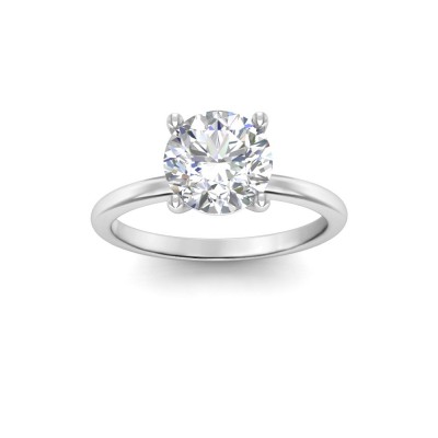 2 Ct Round Moissanite Solitaire Engagement Ring