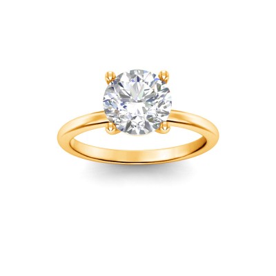 2 Ct Round Moissanite Solitaire Engagement Ring