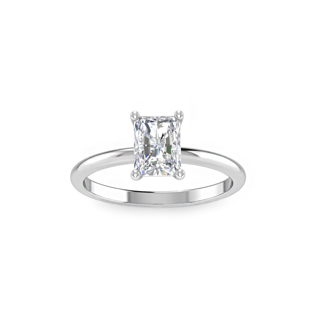 1.5 Ct Radiant Moissanite Solitaire Engagement Ring
