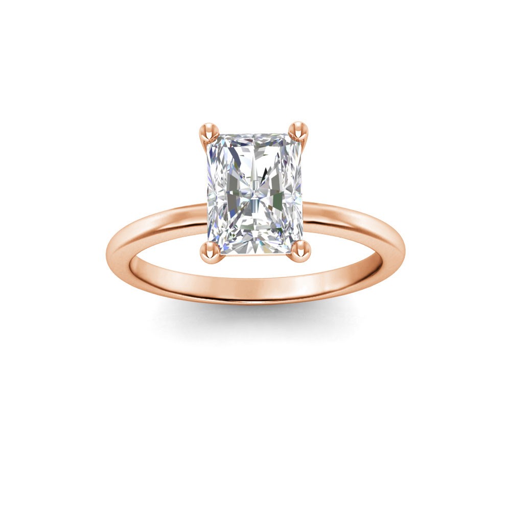 4 Ct Radiant Lab Diamond Solitaire Engagement Ring