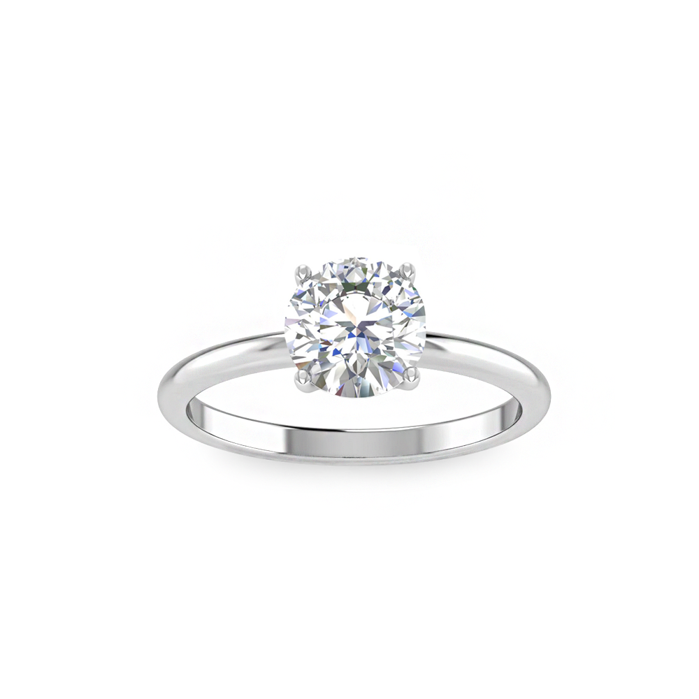 .75 Ct Round Moissanite Solitaire Engagement Ring