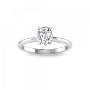 1 Ct Oval Lab Diamond Solitaire Engagement Ring