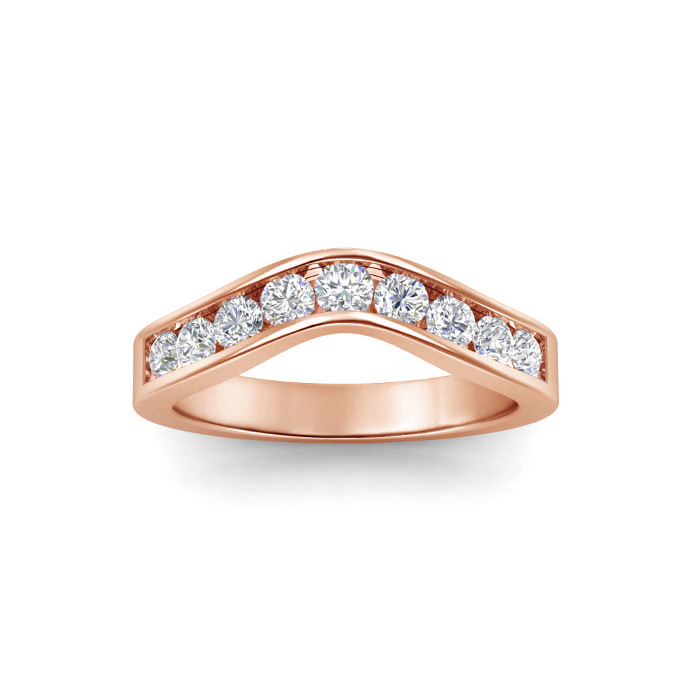 1 Ctw Round Diamond Luxe Channel Set Curved Band
