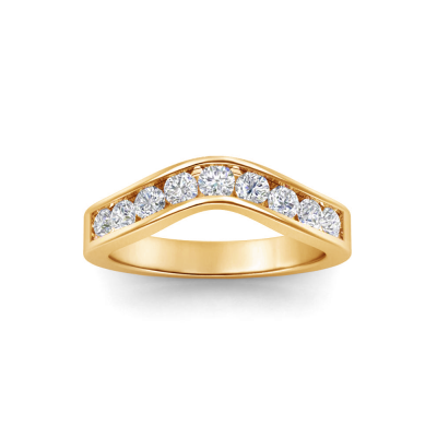 1 Ctw Round Lab Diamond Luxe Channel Set Curved Band