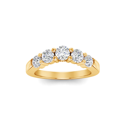 1 Ctw Round Lab Diamond Luxe Prong Set Curved Band
