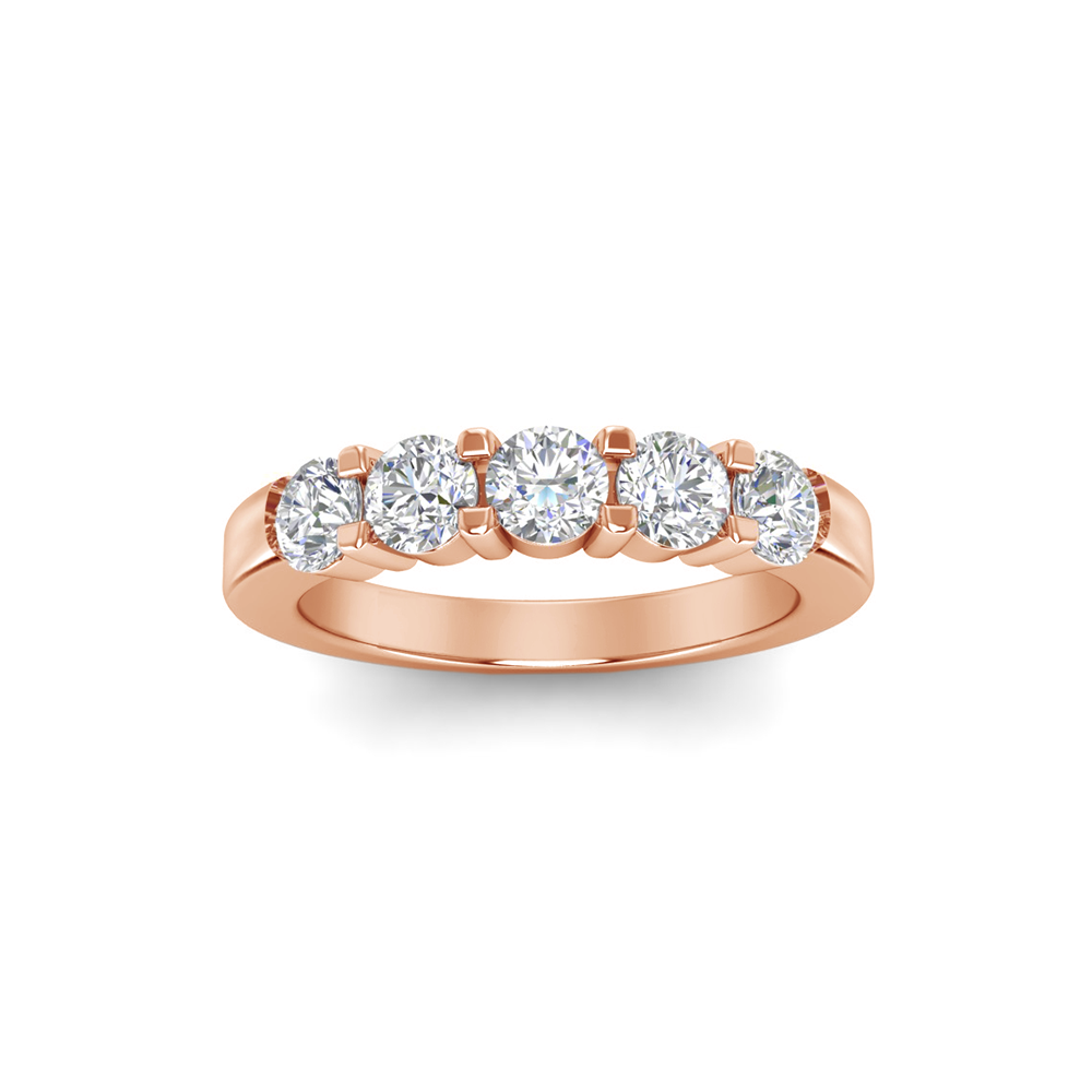 1 Ctw Round Moissanite Luxe Prong Set Wedding Band